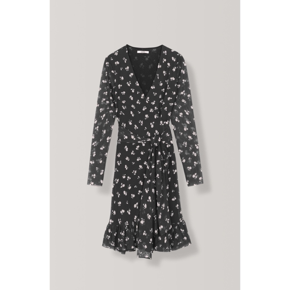 Ganni Tilden Mesh Wrap Dress